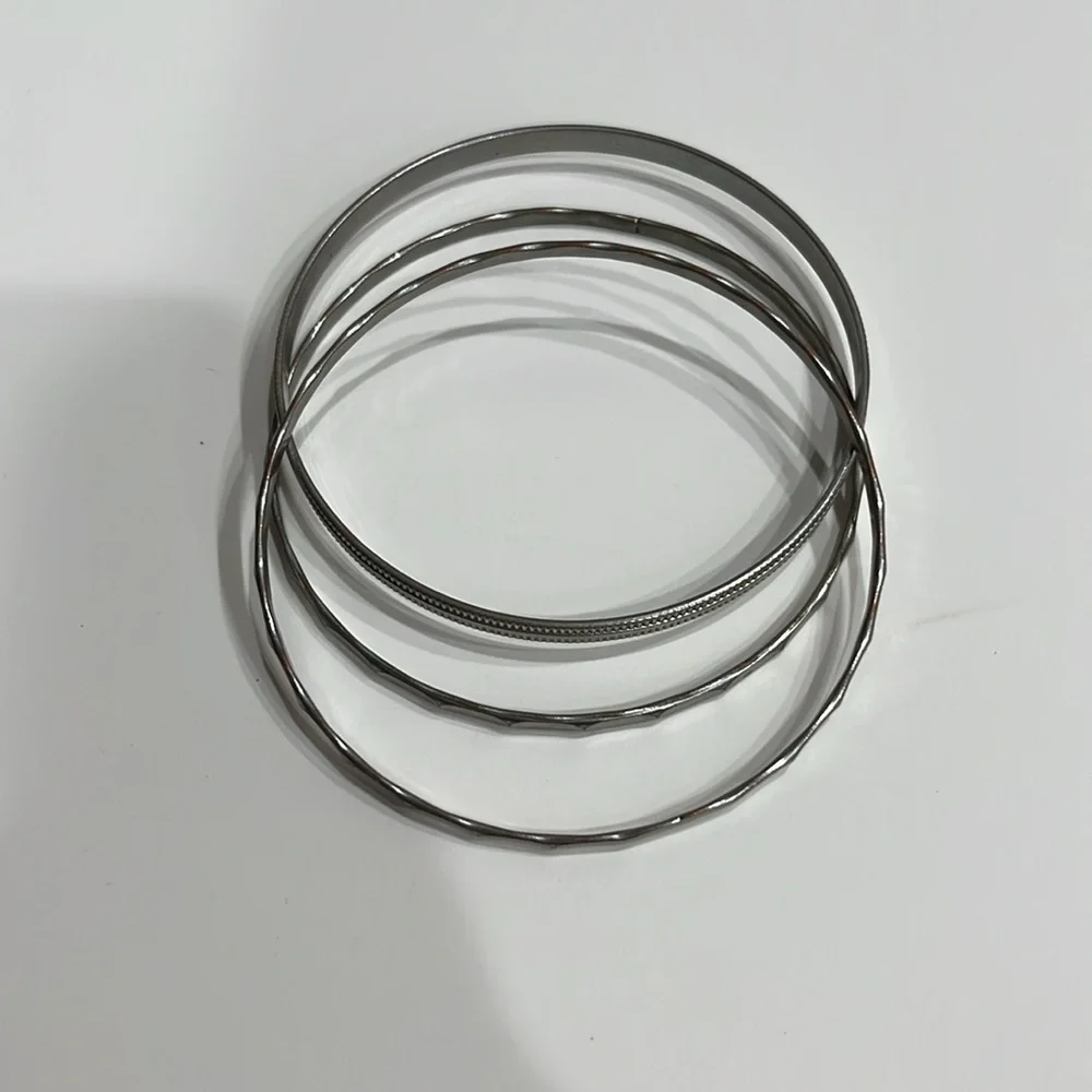 Faux, Elegant Silver Bangle, Costume Bracelet set.